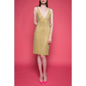 NAEEM KHAN Caviar Beaded Cowl Back Sheath Dress 6